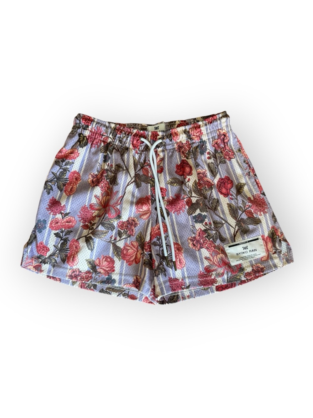 Ryoko Rain Lilac Floral Collection Mesh Shorts